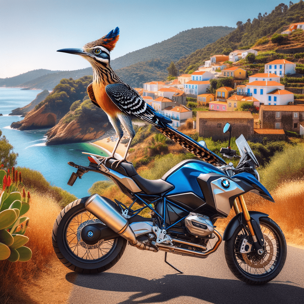 Road Runner auf einer BMW GS 1300 in Portugal